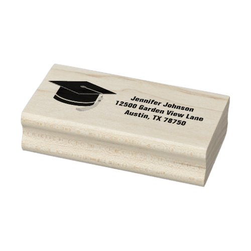Graduation Cap Custom Graduate Return Address Rubber Stamp