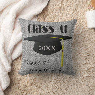 Graduation Cap Cute Personalized Throw Pillow