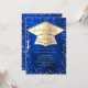 Graduation Cap,Diamonds Blue Metallic Graduation Invitation | Zazzle