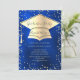 Graduation Cap,Diamonds Blue Metallic Graduation Invitation | Zazzle
