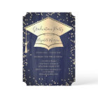 Graduation Cap,Diamonds Frame Navy Blue Graduation