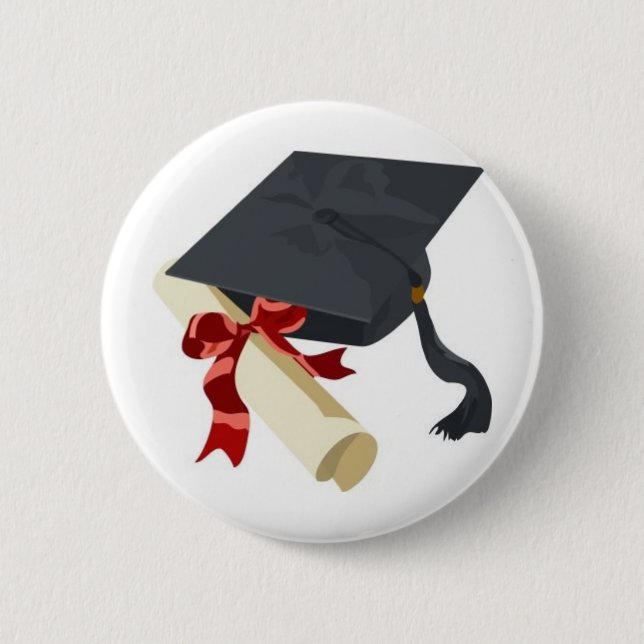 Graduation Cap & Diploma Button (Front)