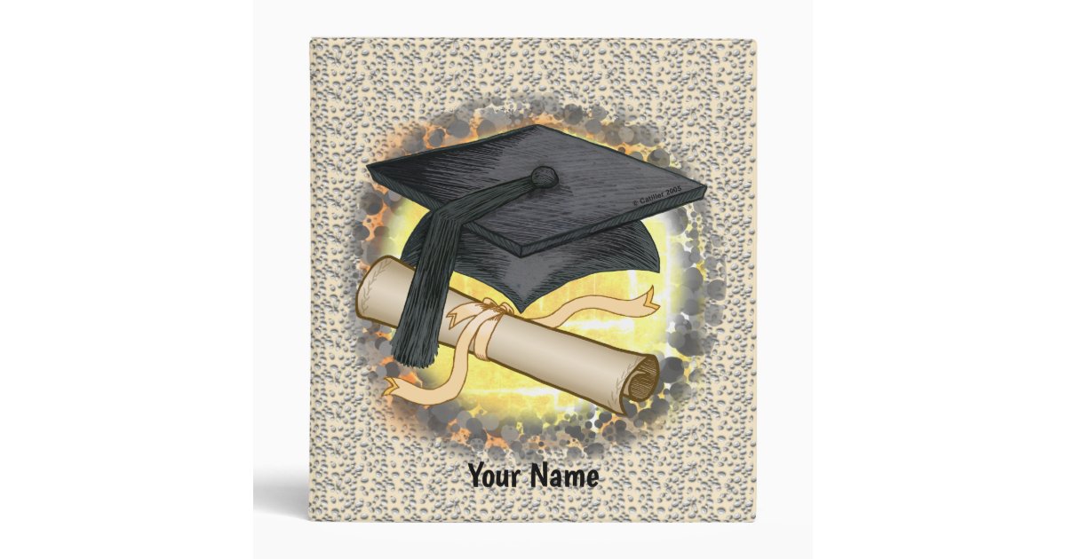 Graduation Cap Diploma custom name Binder | Zazzle