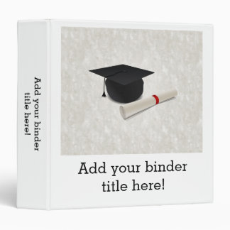 Graduation Cap Diploma Customizable Binder
