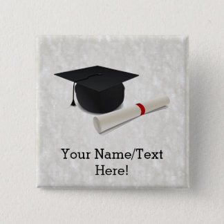 Graduation Cap Diploma Customizable Button