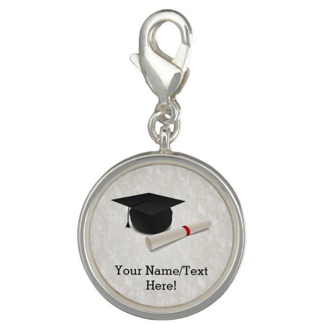 Graduation Cap Diploma Customizable Charm (Front)