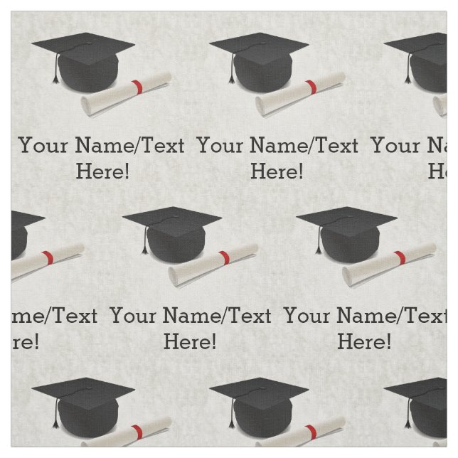 Graduation Cap Diploma Customizable Fabric (Swatch)