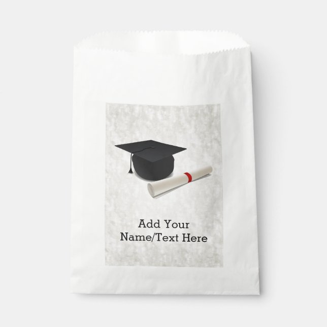 Graduation Cap Diploma Customizable Favor Bag (Front)