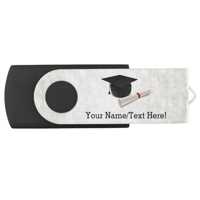 Graduation Cap Diploma Customizable Flash Drive (Front)