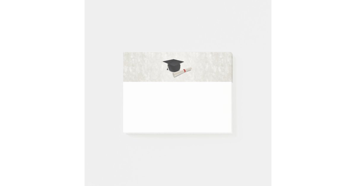 Large Graduation Cap Personalized 4X3 Post It Notes