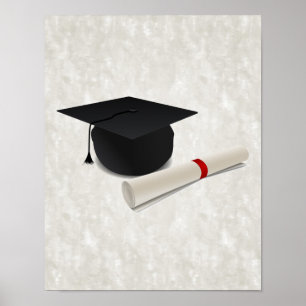 Graduation Cap Diploma Customizable Poster