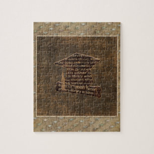 Graduation Cap & Diploma, Graduation Word Design Jigsaw Puzzle