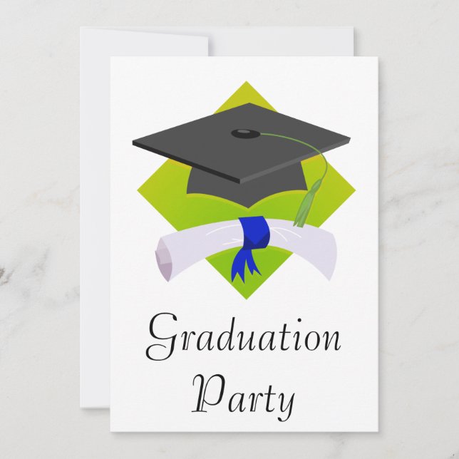 Graduation Cap & Diploma Invitation (Front)