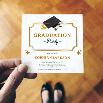 Graduation Cap & Diploma Invitation by gogaonzazzle at Zazzle