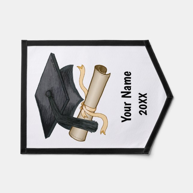 Graduation Cap Diploma  Pennant Flag (Front)