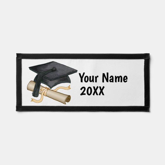 Graduation Cap Diploma  Pennant Flag (Front)