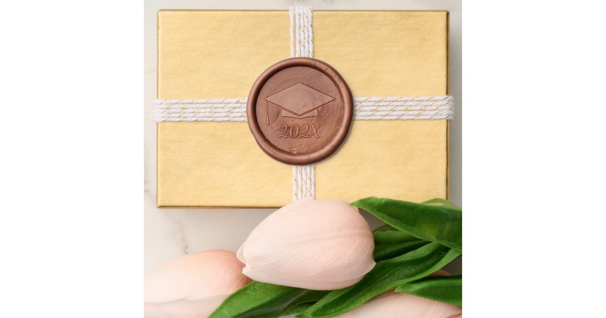 Graduation Cap Elegant Class of 2024 Wax Seal Sticker | Zazzle