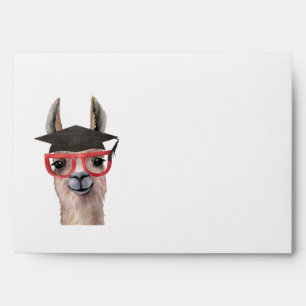 Graduation Cap Funny Llama Photo Announcements Envelope