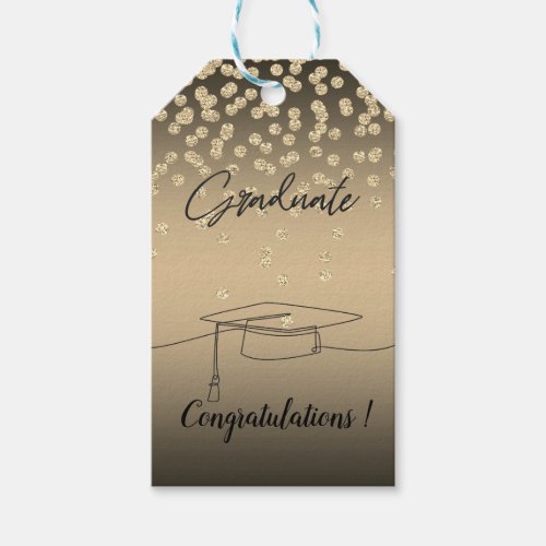 Graduation CapGold Diamonds Graduate Gift Tags