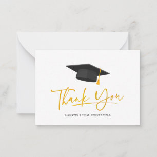 Graduation Cap Gold Tassel Thank You Card