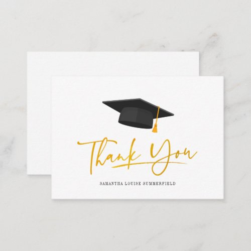 Graduation Cap Gold Tassel Thank You Card