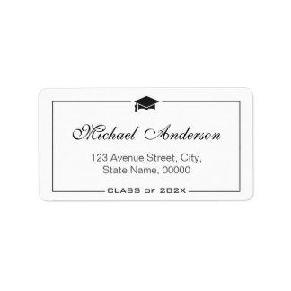 Graduation Cap Grad Graduate - Elegant Classic Label