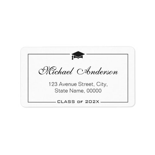 Graduation Cap Grad Graduate _ Elegant Classic Label
