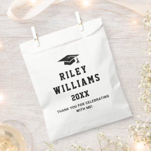 Graduation cap graduate name year school college favor bag
