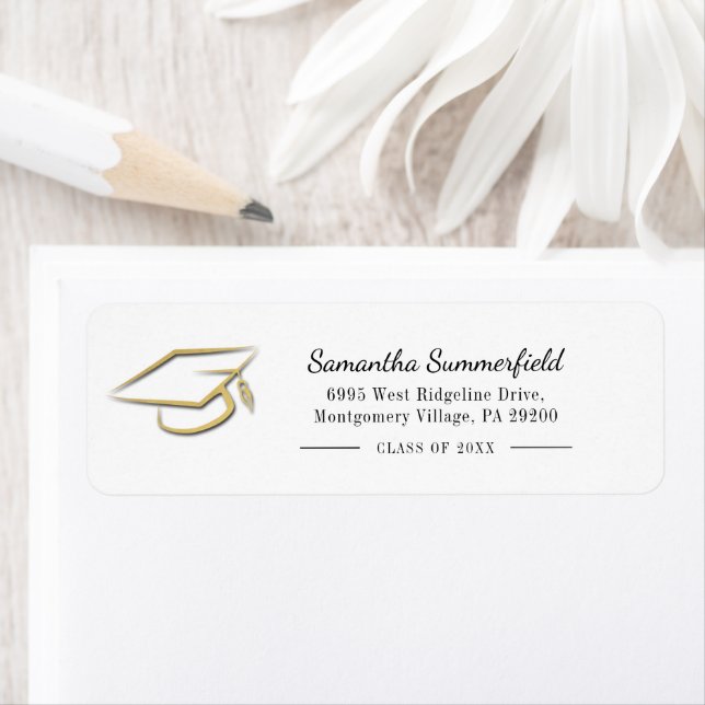 Graduation Cap Graduate Return Address Label (Insitu)