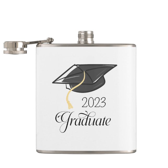 Graduation Cap Graduate Year Graduation Gift  Flask (Opened)