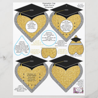 Graduation Cap Heart Frame Ornament 1 3/4" Photo