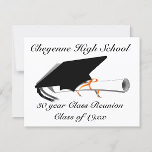 Graduation Cap - High School Class Reunion Announcement