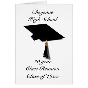 Graduation Cap - High School Class Reunion Cards