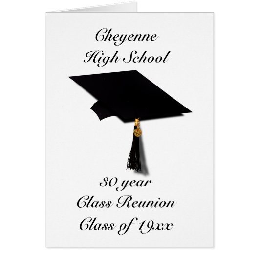 Graduation Cap - High School Class Reunion Cards (Front)