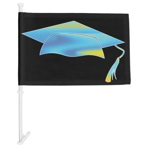 Graduation Cap Holographic Car Flag