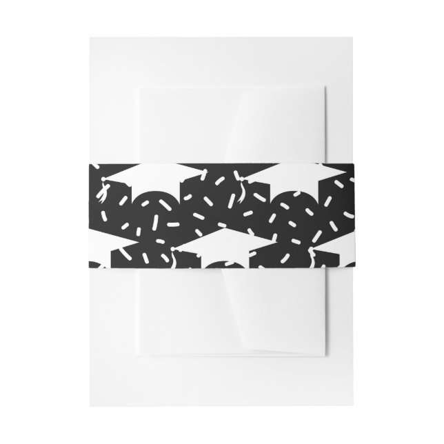 Graduation Cap Invitation Belly Band (Front Example)