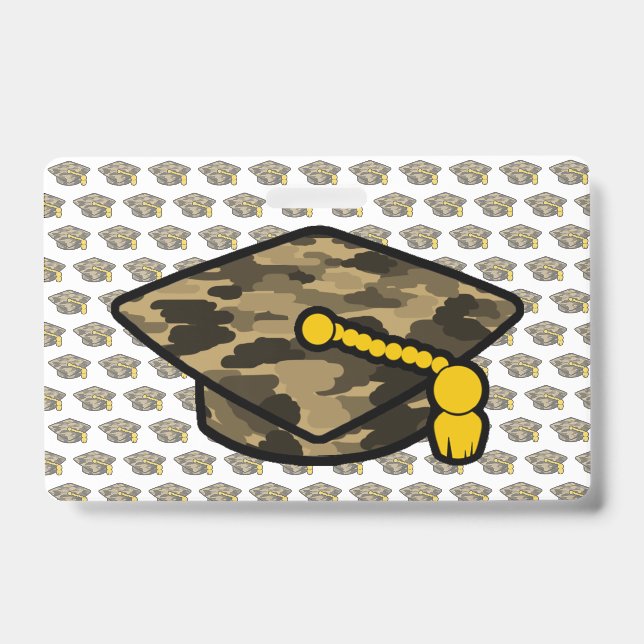 Graduation Cap Khaki Camo Badge (Front)