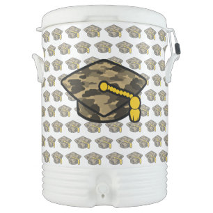 Graduation Cap Khaki Camo Beverage Cooler