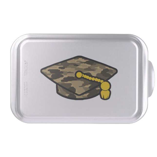 Graduation Cap Khaki Camo Cake Pan (Front)