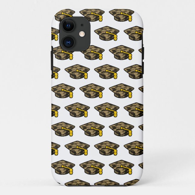 Graduation Cap Khaki Camo Case-Mate iPhone Case (Back)