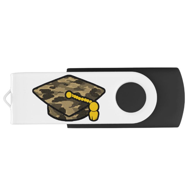 Graduation Cap Khaki Camo Flash Drive (Back)