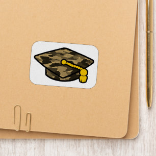 Graduation Cap Khaki Camo Patch