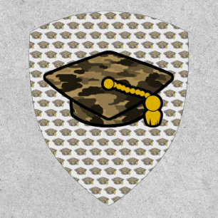 Graduation Cap Khaki Camo Patch