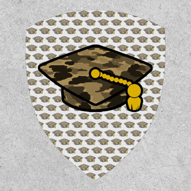 Graduation Cap Khaki Camo Patch (Front)