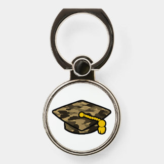 Graduation Cap Khaki Camo Phone Ring Stand
