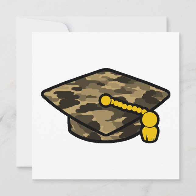 Graduation Cap Khaki Camo Save The Date (Front)