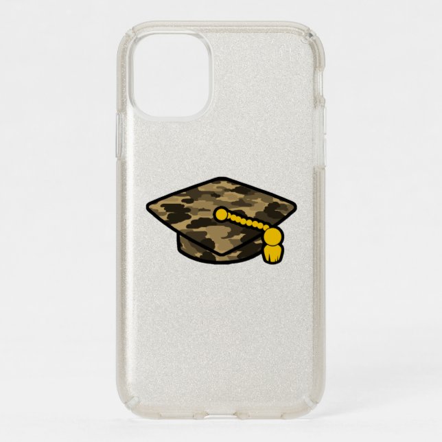 Graduation Cap Khaki Camo Speck iPhone 11 Case (Front)