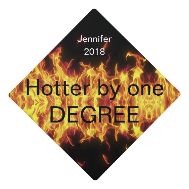 Graduation Cap Mortar Board Custom Fire Degree 2 (Front)