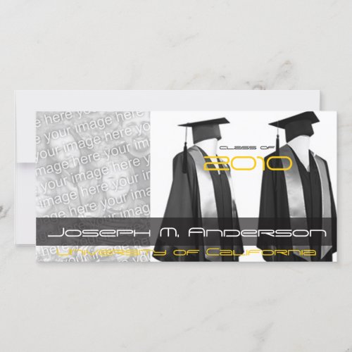 Graduation Cap n Gown Photo Cards