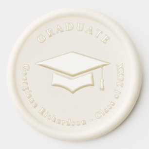 Graduation Cap Name Class Year Personalized Wax Seal Sticker